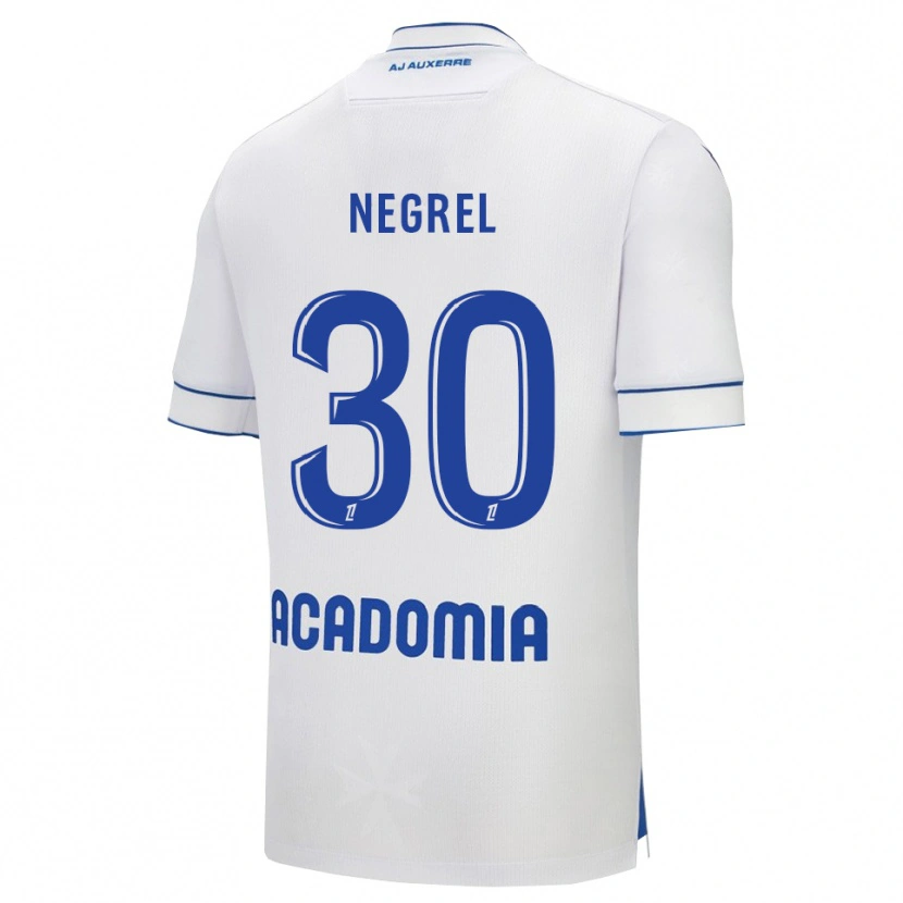Danxen Femme Maillot Tom Negrel #30 Blanc Bleu Tenues Domicile 2025/26 T-Shirt