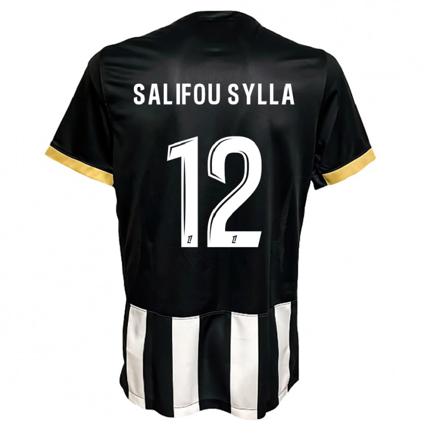 Danxen Femme Maillot Salifou Sylla #12 Noir Blanc Tenues Domicile 2025/26 T-Shirt