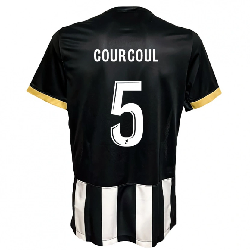 Danxen Femme Maillot Marius Courcoul #5 Noir Blanc Tenues Domicile 2025/26 T-Shirt