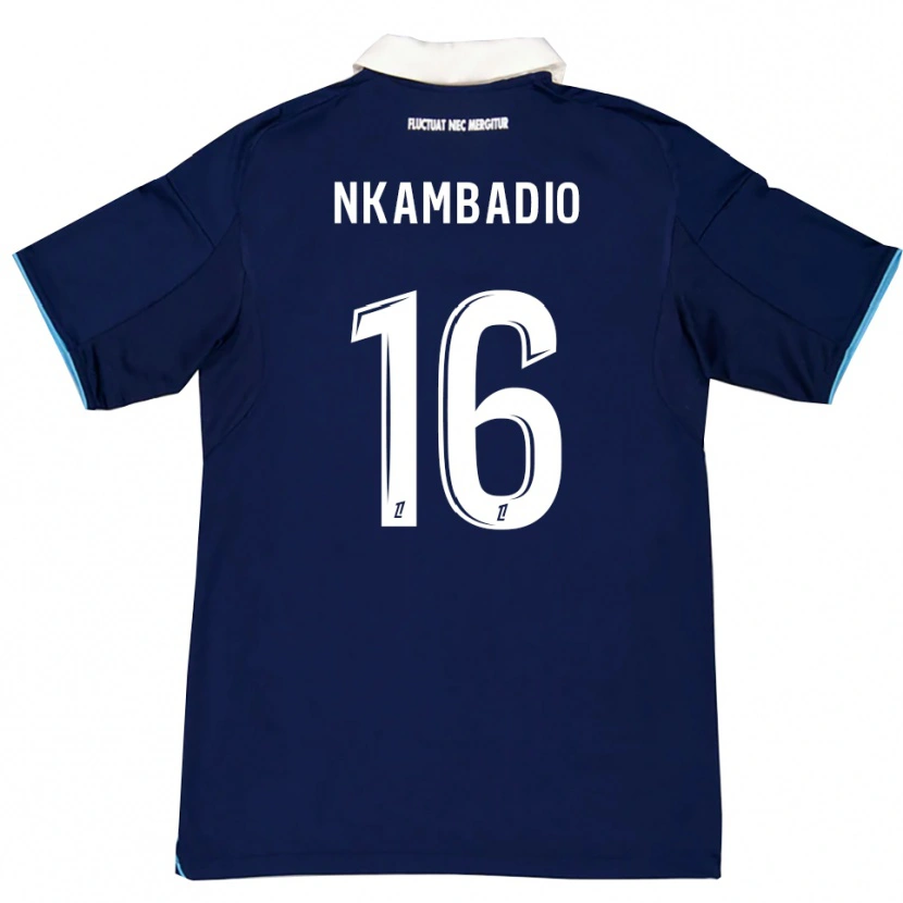 Danxen Femme Maillot Obed Nkambadio #16 Bleu Foncé Blanc Tenues Domicile 2025/26 T-Shirt