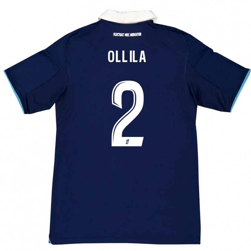 Danxen Femme Maillot Tuomas Ollila #2 Bleu Foncé Blanc Tenues Domicile 2025/26 T-Shirt