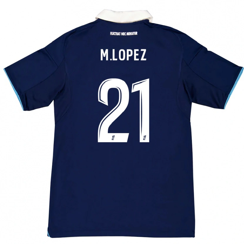 Danxen Femme Maillot Maxime Lopez #21 Bleu Foncé Blanc Tenues Domicile 2025/26 T-Shirt
