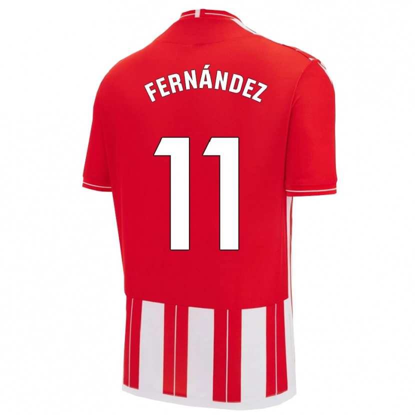 Danxen Femme Maillot Nico Fernández #11 Rouge Blanc Tenues Domicile 2025/26 T-Shirt