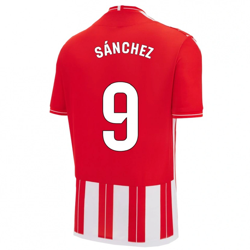 Danxen Femme Maillot Loren Sánchez #9 Rouge Blanc Tenues Domicile 2025/26 T-Shirt