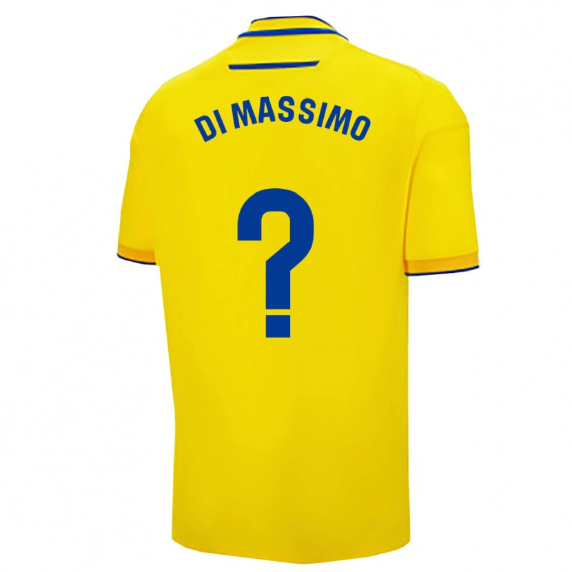 Danxen Femme Maillot Manuel Di Massimo #0 Jaune Marine Tenues Domicile 2025/26 T-Shirt