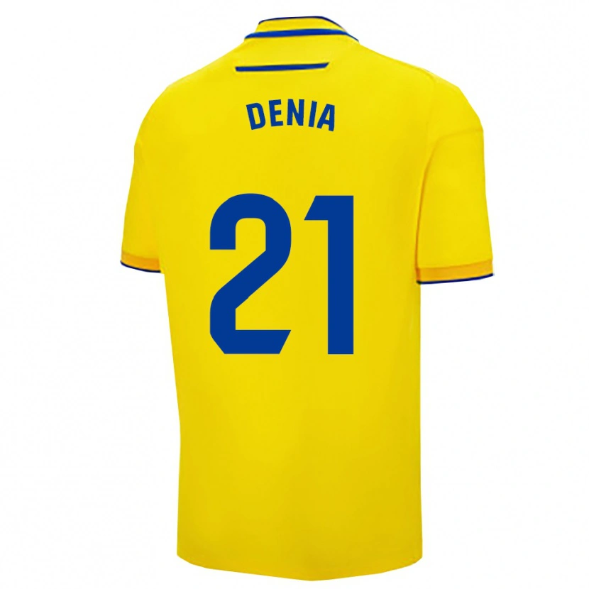 Danxen Femme Maillot Marcos Denia #21 Jaune Marine Tenues Domicile 2025/26 T-Shirt