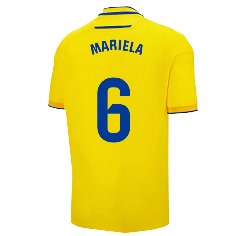 Danxen Femme Maillot Mariela Sánchez Sánchez #6 Jaune Marine Tenues Domicile 2025/26 T-Shirt