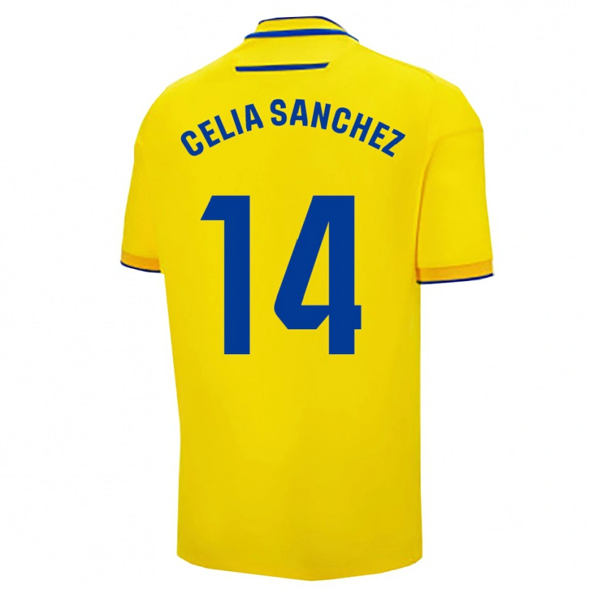 Danxen Femme Maillot Celia Sánchez García #14 Jaune Marine Tenues Domicile 2025/26 T-Shirt