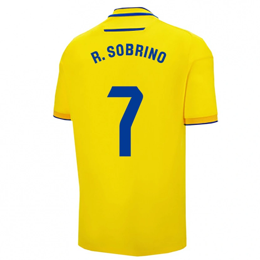 Danxen Femme Maillot Rubén Sobrino #7 Jaune Marine Tenues Domicile 2025/26 T-Shirt