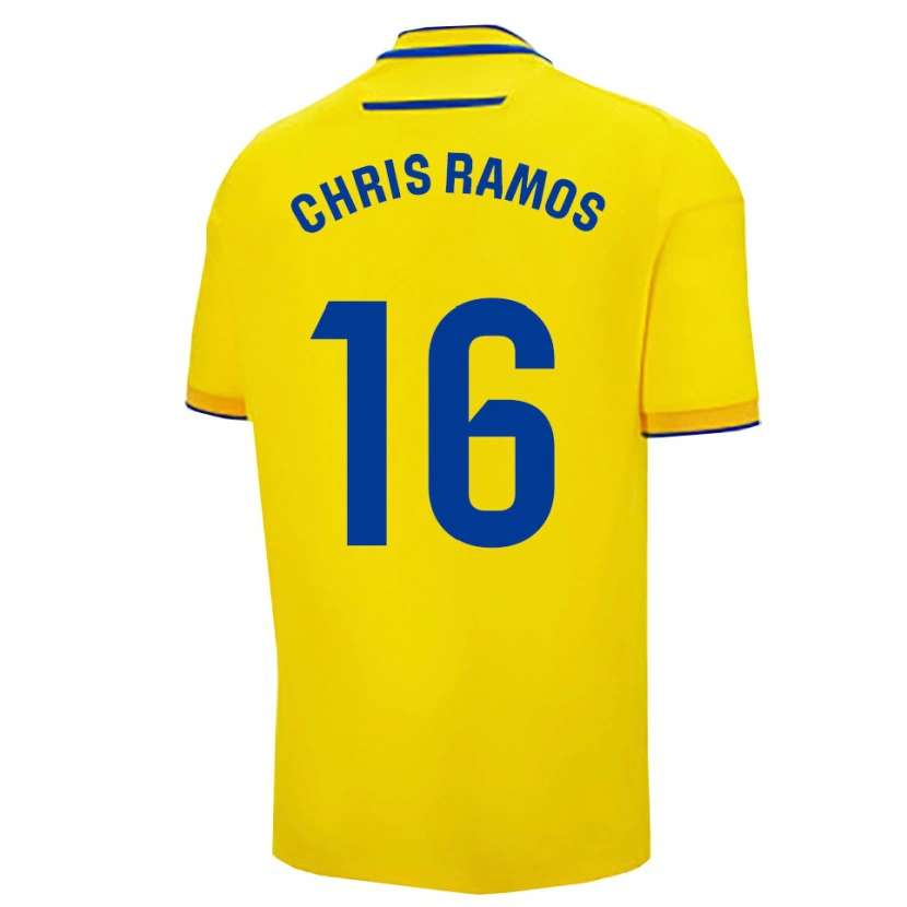Danxen Femme Maillot Chris Ramos #16 Jaune Marine Tenues Domicile 2025/26 T-Shirt