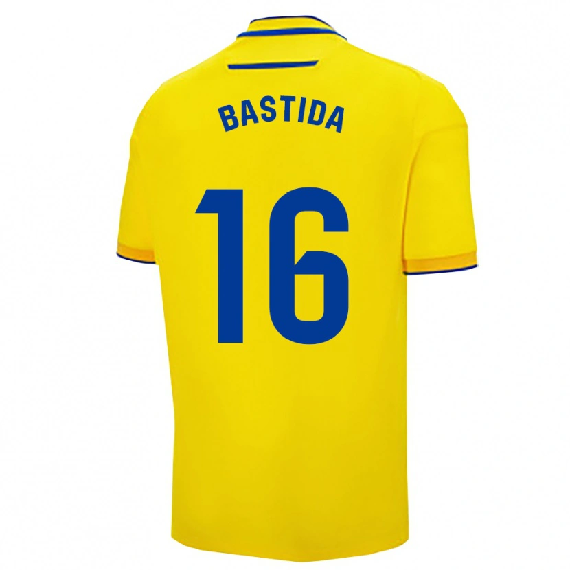 Danxen Femme Maillot Álvaro Bastida #16 Jaune Marine Tenues Domicile 2025/26 T-Shirt