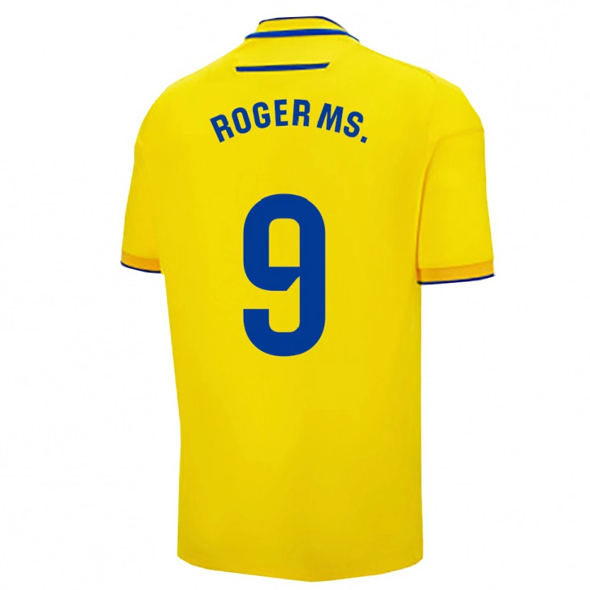 Danxen Femme Maillot Roger Martí #9 Jaune Marine Tenues Domicile 2025/26 T-Shirt