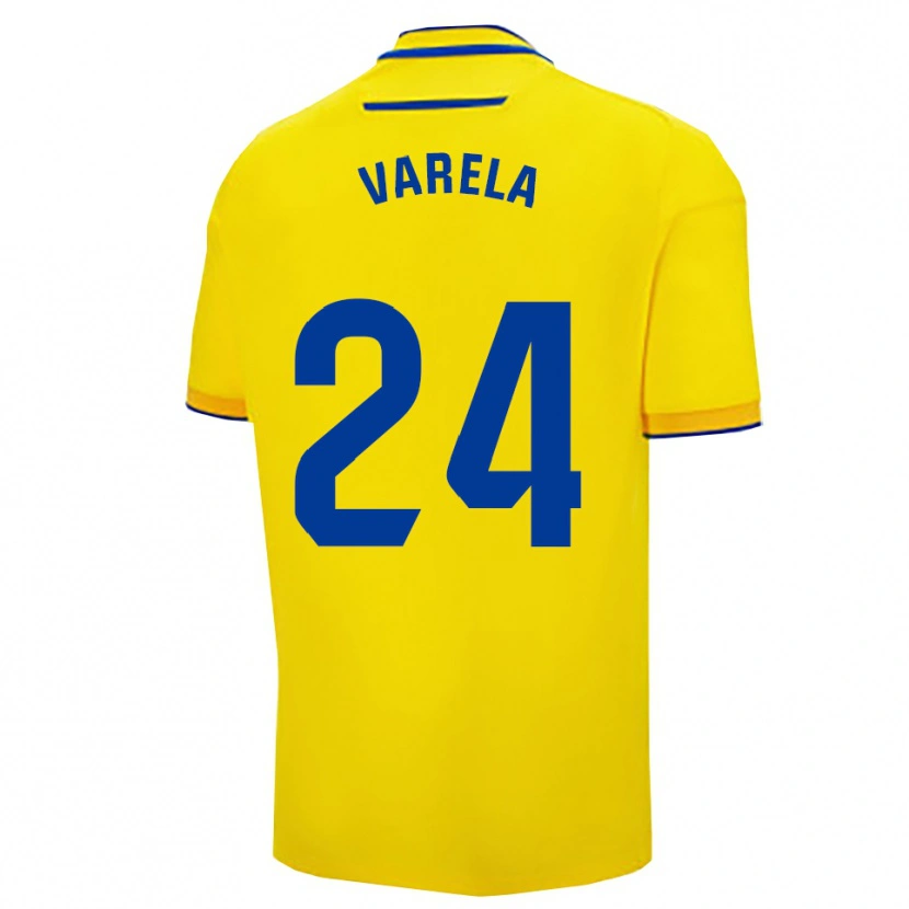 Danxen Femme Maillot Brandon Varela #24 Jaune Marine Tenues Domicile 2025/26 T-Shirt