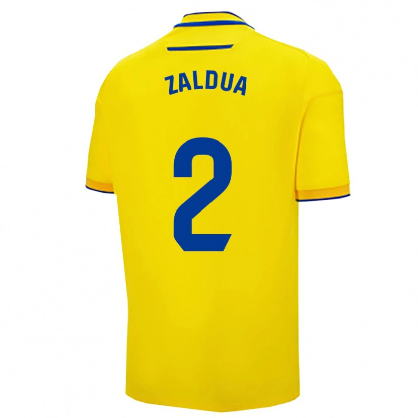 Danxen Femme Maillot Joseba Zaldua #2 Jaune Marine Tenues Domicile 2025/26 T-Shirt