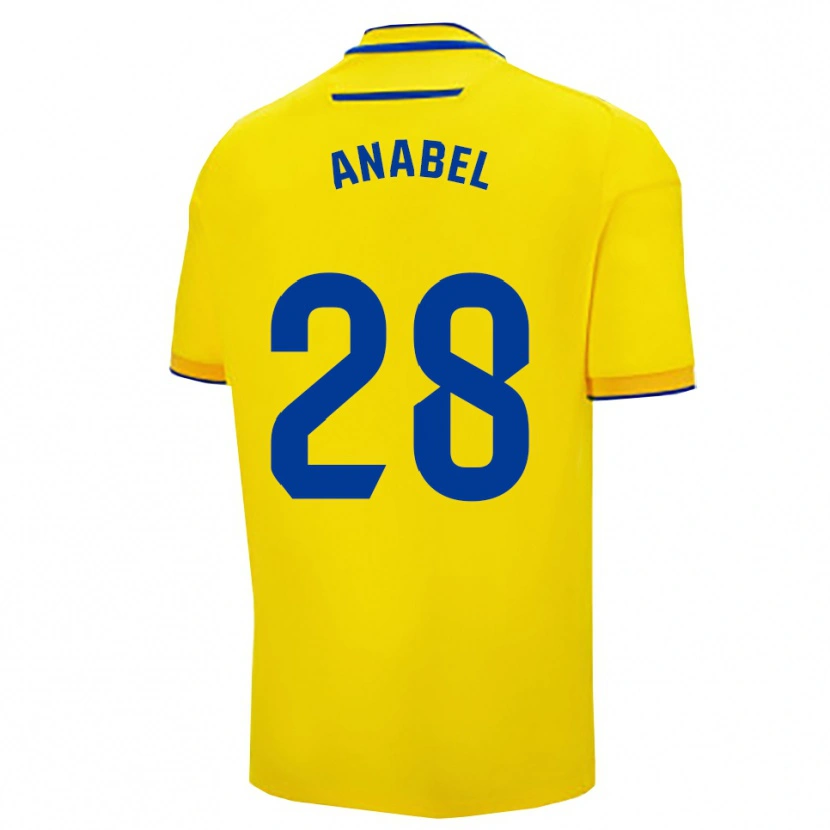 Danxen Femme Maillot Anabel Roman García #28 Jaune Marine Tenues Domicile 2025/26 T-Shirt