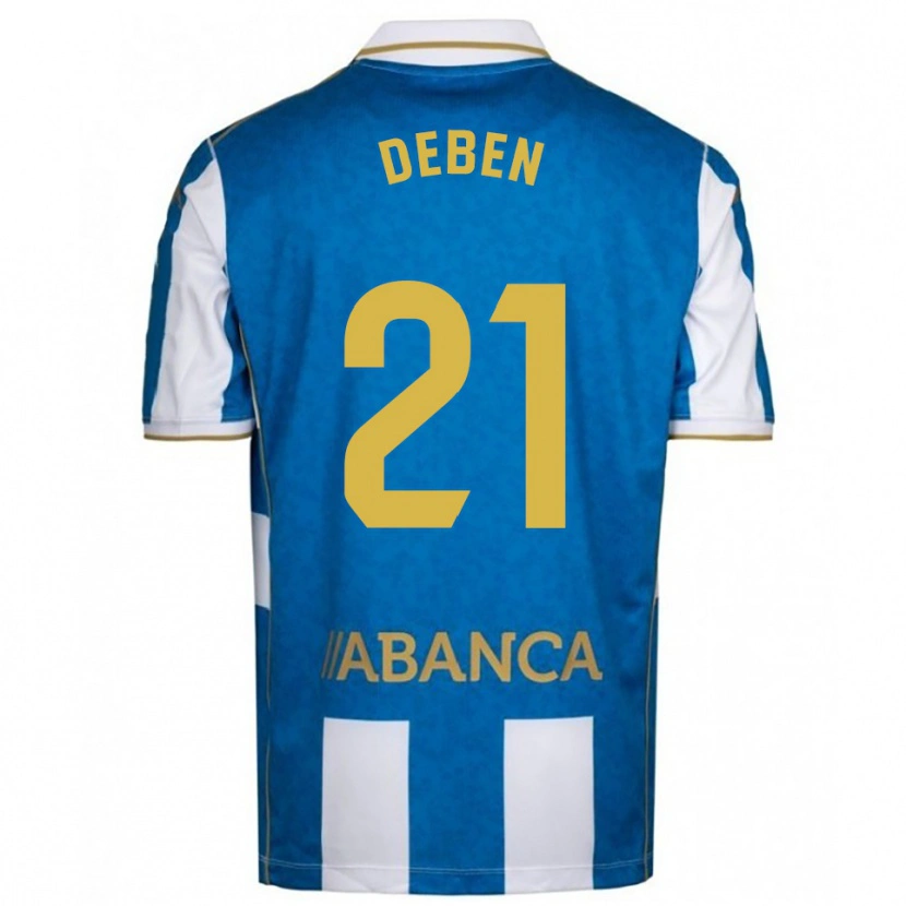 Danxen Femme Maillot Sara Debén #21 Blanc Bleu Tenues Domicile 2025/26 T-Shirt
