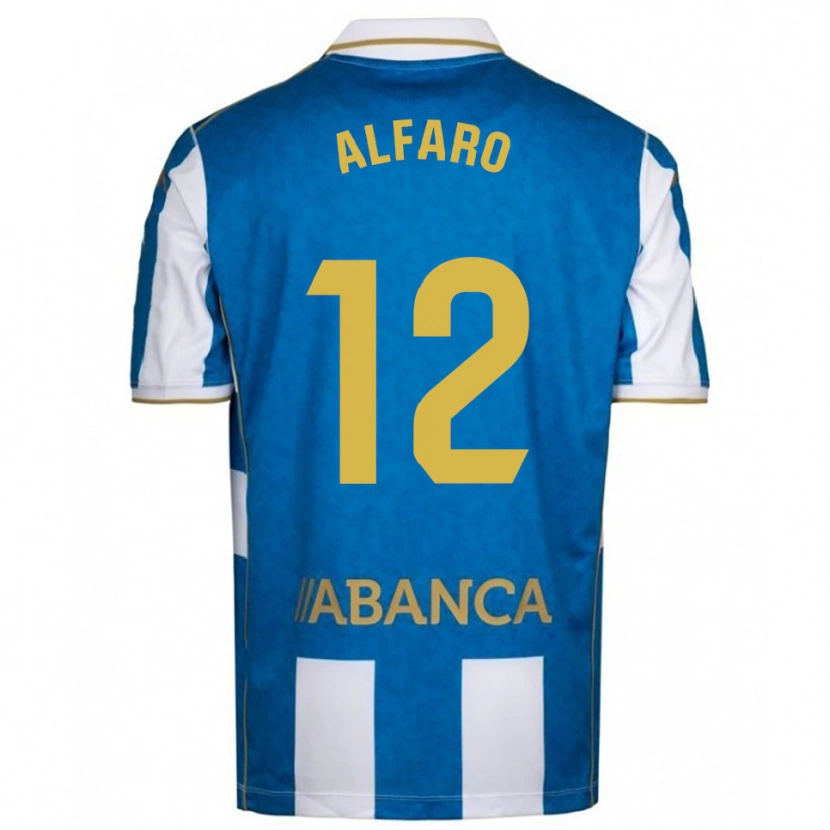 Danxen Femme Maillot Alejandro Alfaro #12 Blanc Bleu Tenues Domicile 2025/26 T-Shirt