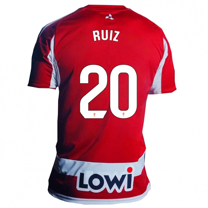 Danxen Femme Maillot Sergio Ruiz #20 Rouge Blanc Tenues Domicile 2025/26 T-Shirt