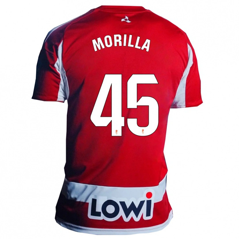 Danxen Femme Maillot David Morilla #45 Rouge Blanc Tenues Domicile 2025/26 T-Shirt