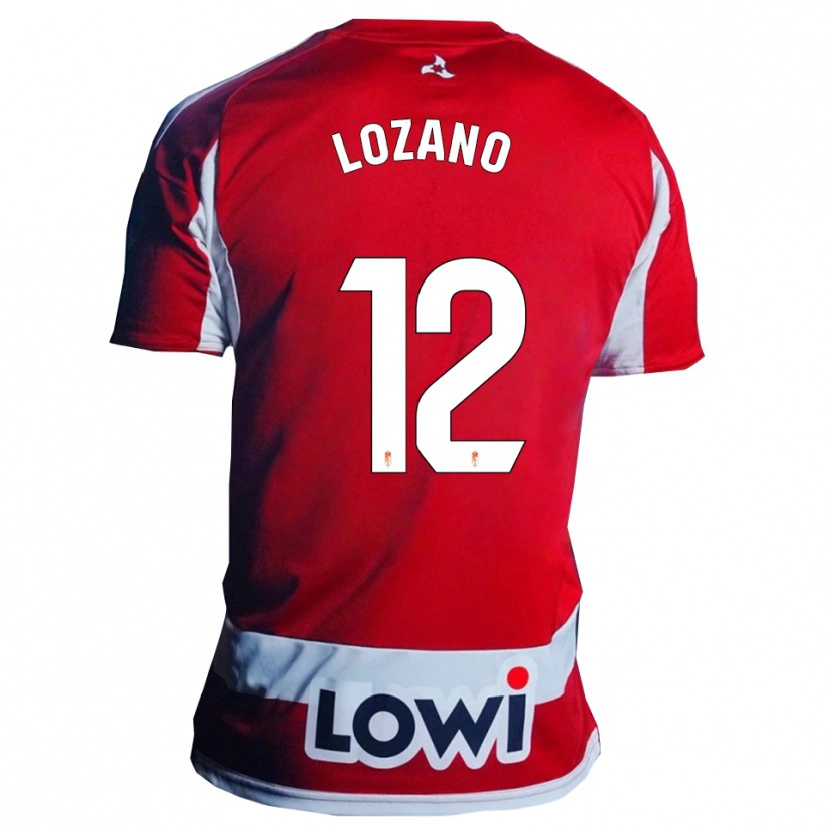 Danxen Femme Maillot Hugo Lozano #12 Rouge Blanc Tenues Domicile 2025/26 T-Shirt