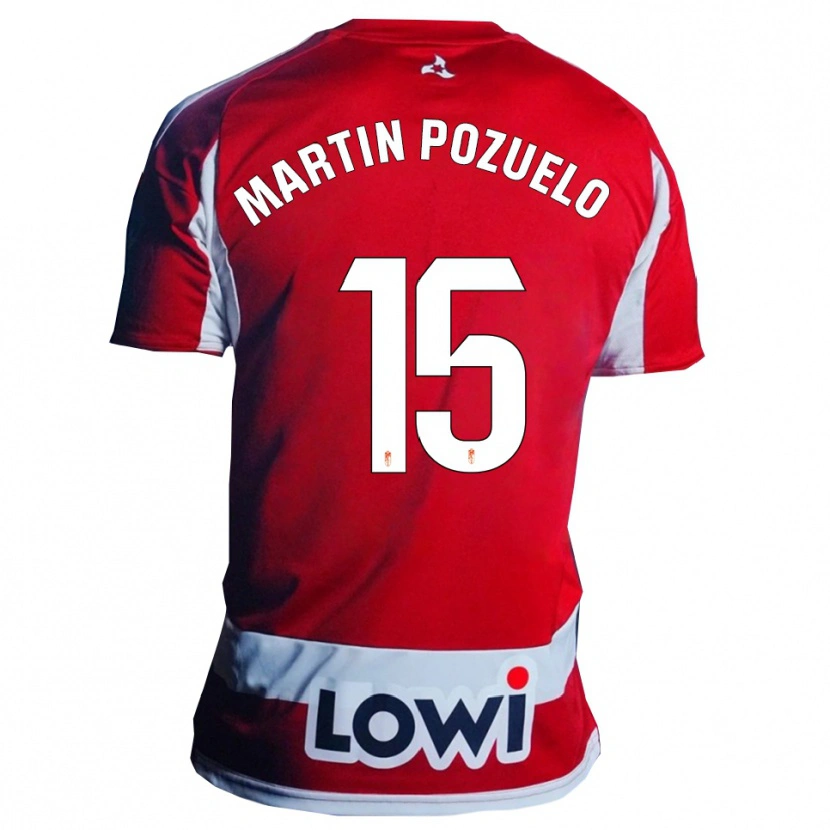 Danxen Femme Maillot Esther Martin-Pozuelo #15 Rouge Blanc Tenues Domicile 2025/26 T-Shirt
