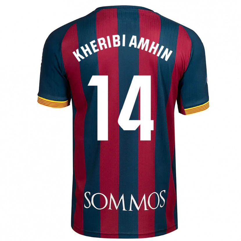 Danxen Femme Maillot Nabil Kheribi Amhin #14 Marine Bleu Rouge Tenues Domicile 2025/26 T-Shirt