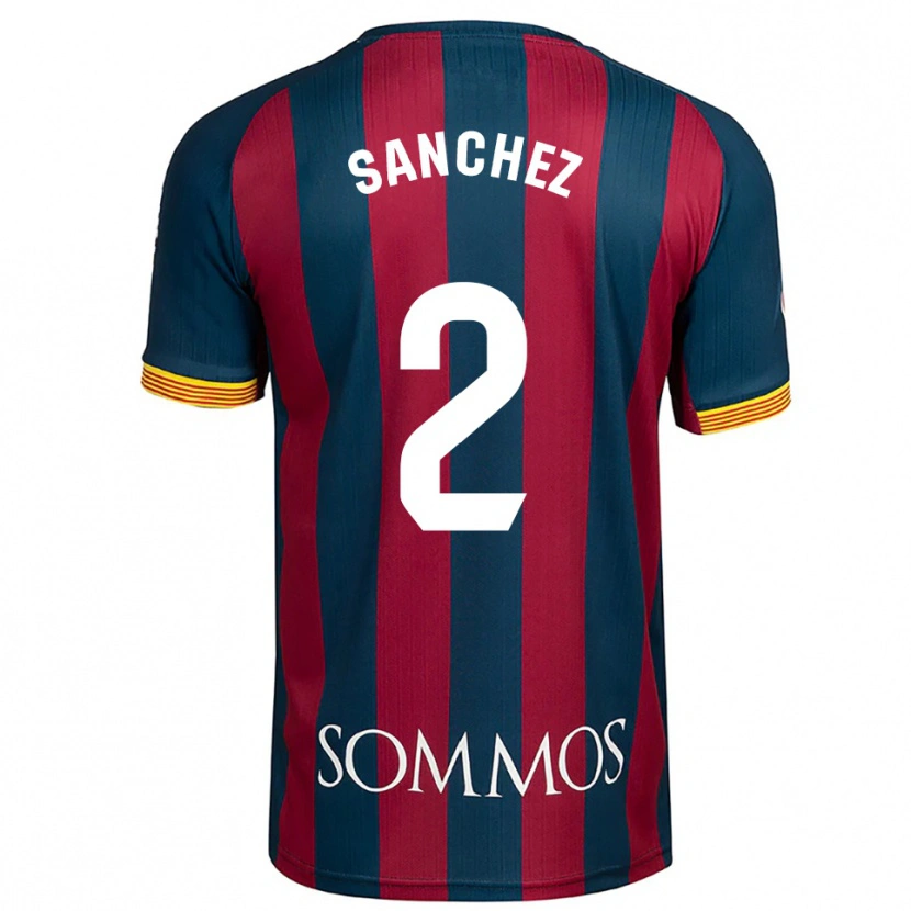 Danxen Femme Maillot Paz Sánchez #2 Marine Bleu Rouge Tenues Domicile 2025/26 T-Shirt