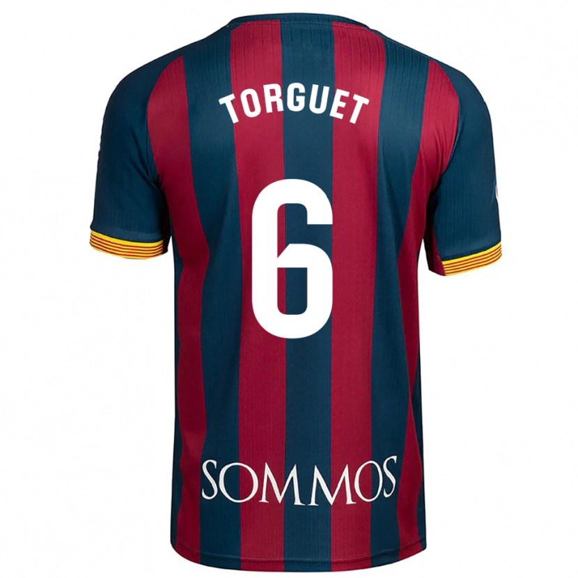 Danxen Femme Maillot Miguel Torguet #6 Marine Bleu Rouge Tenues Domicile 2025/26 T-Shirt