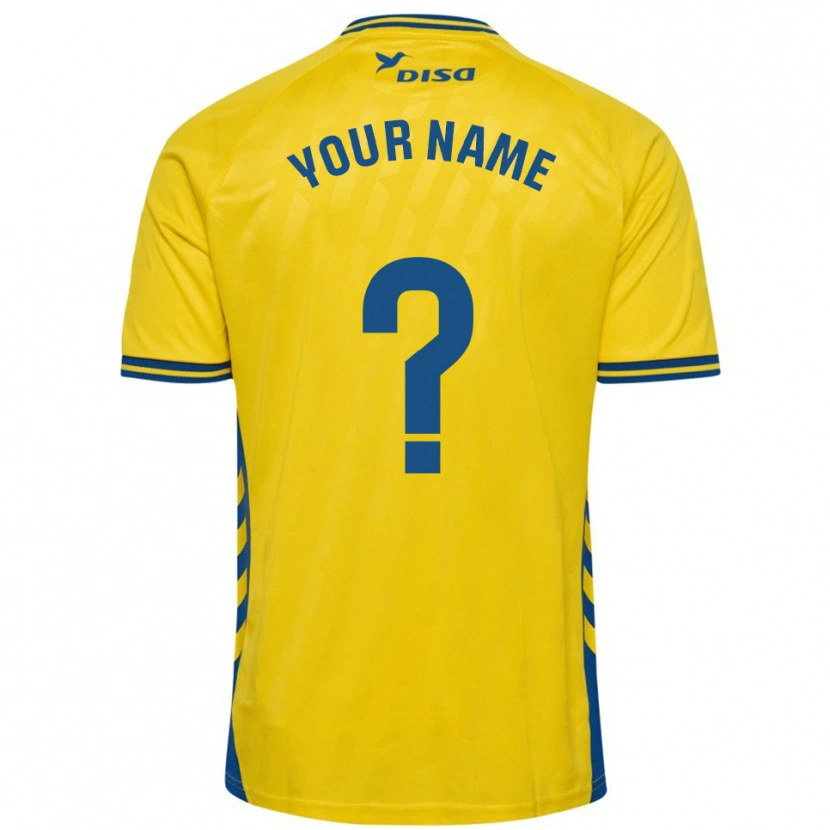 Danxen Femme Maillot Votre Nom #0 Jaune Bleu Tenues Domicile 2025/26 T-Shirt