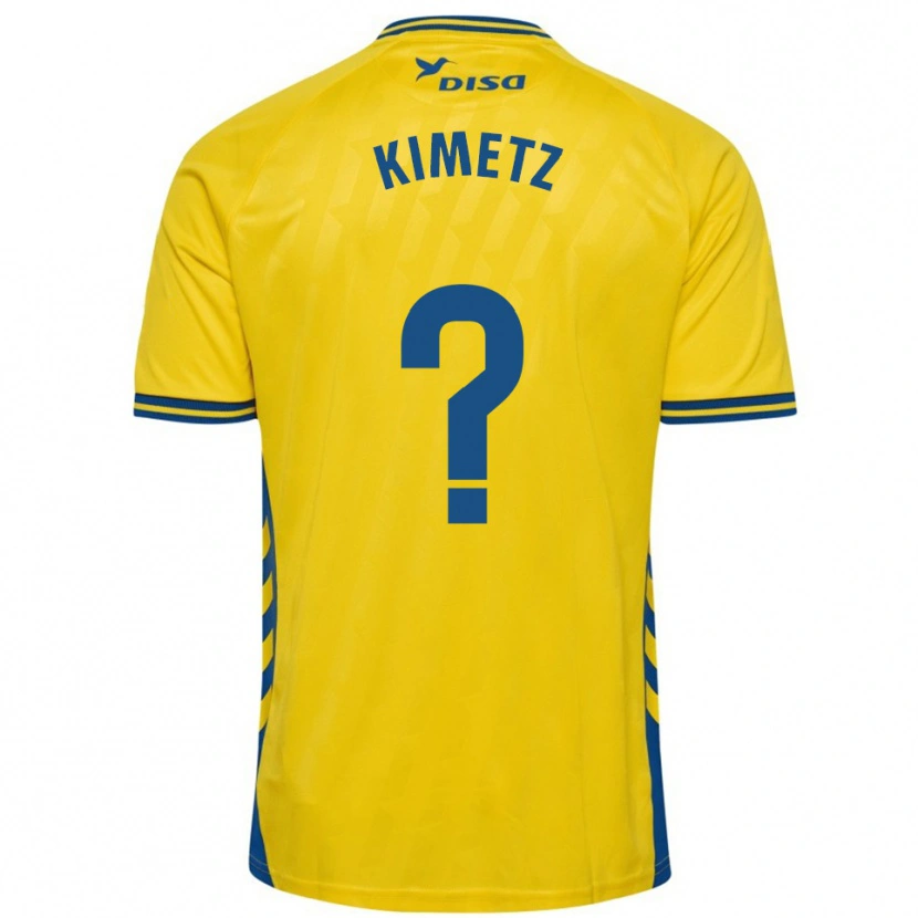 Danxen Femme Maillot Kimetz García #0 Jaune Bleu Tenues Domicile 2025/26 T-Shirt