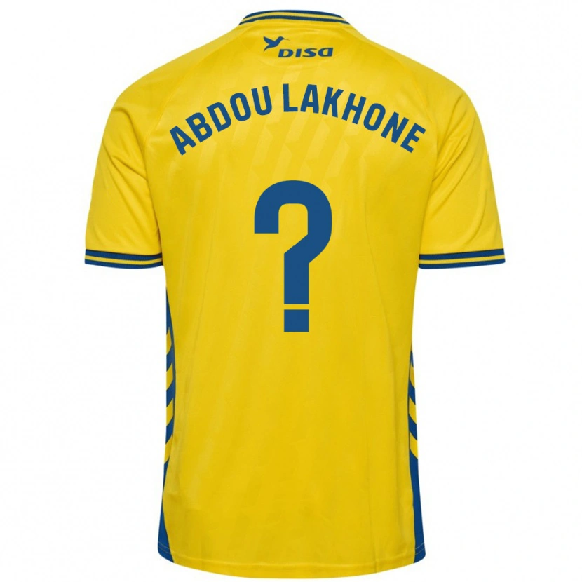 Danxen Femme Maillot Pape Abdou Lakhone #0 Jaune Bleu Tenues Domicile 2025/26 T-Shirt