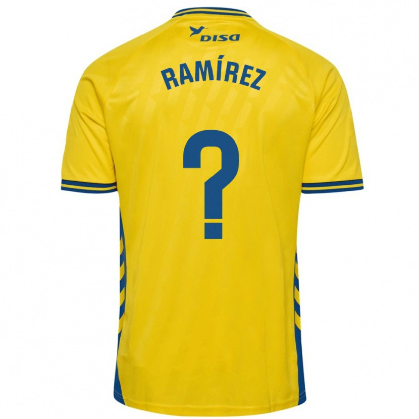 Danxen Femme Maillot Daniel Ramírez #0 Jaune Bleu Tenues Domicile 2025/26 T-Shirt