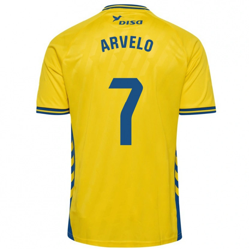 Danxen Femme Maillot Adam Arvelo #7 Jaune Bleu Tenues Domicile 2025/26 T-Shirt
