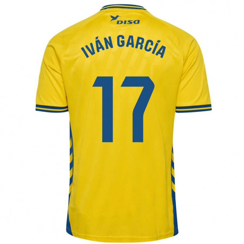 Danxen Femme Maillot Iván García #17 Jaune Bleu Tenues Domicile 2025/26 T-Shirt