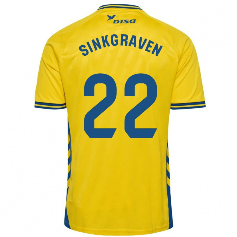 Danxen Femme Maillot Daley Sinkgraven #22 Jaune Bleu Tenues Domicile 2025/26 T-Shirt