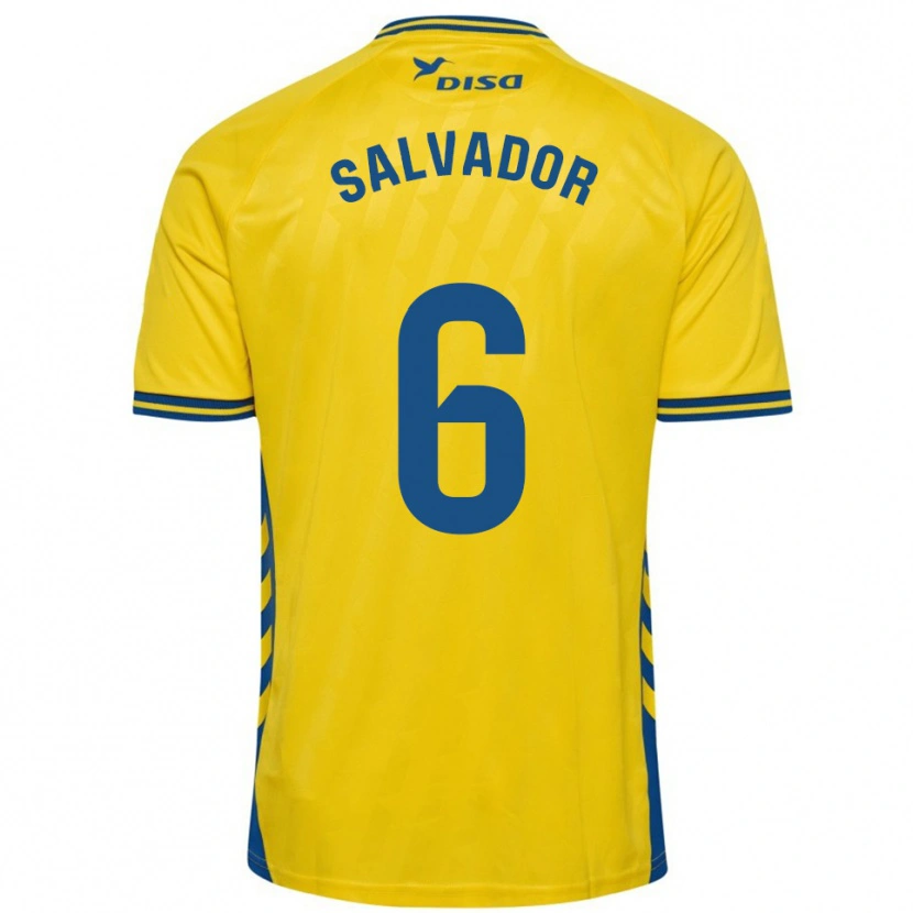Danxen Femme Maillot Pol Salvador #6 Jaune Bleu Tenues Domicile 2025/26 T-Shirt
