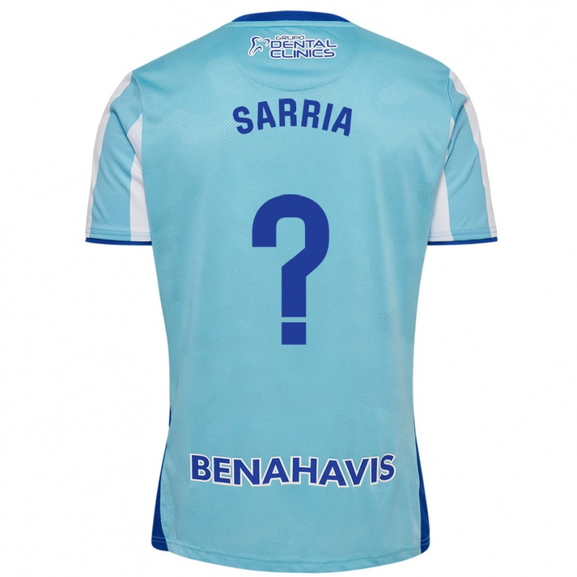 Danxen Femme Maillot Cristian Sarria #0 Bleu Ciel Blanc Tenues Domicile 2025/26 T-Shirt