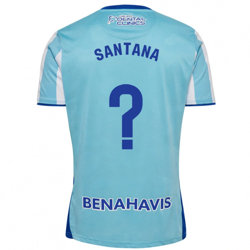 Danxen Femme Maillot Vinícius Santana #0 Bleu Ciel Blanc Tenues Domicile 2025/26 T-Shirt