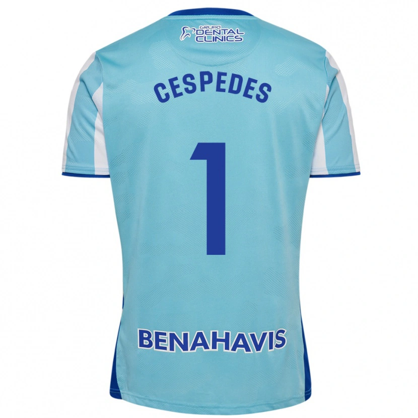 Danxen Femme Maillot Andrés Céspedes #1 Bleu Ciel Blanc Tenues Domicile 2025/26 T-Shirt