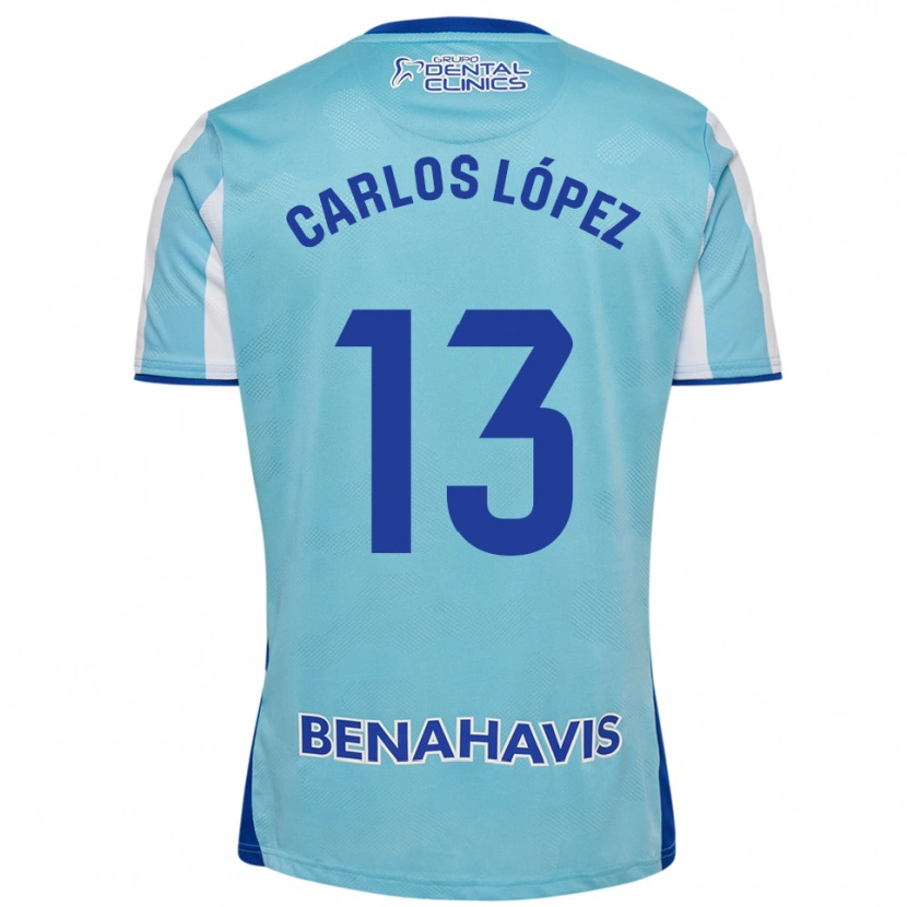 Danxen Femme Maillot Carlos López #13 Bleu Ciel Blanc Tenues Domicile 2025/26 T-Shirt