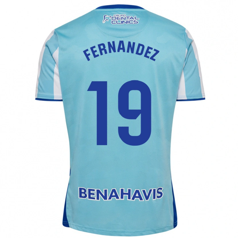 Danxen Femme Maillot Raúl Fernández #19 Bleu Ciel Blanc Tenues Domicile 2025/26 T-Shirt