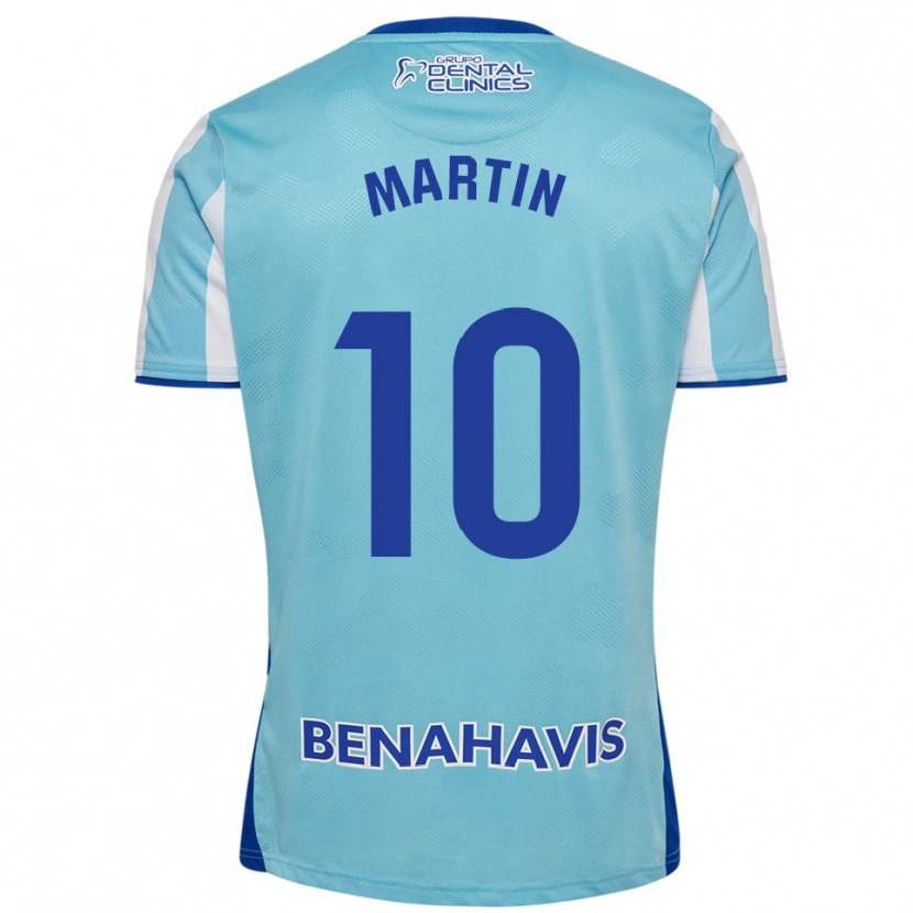 Danxen Femme Maillot Jesús Martín #10 Bleu Ciel Blanc Tenues Domicile 2025/26 T-Shirt