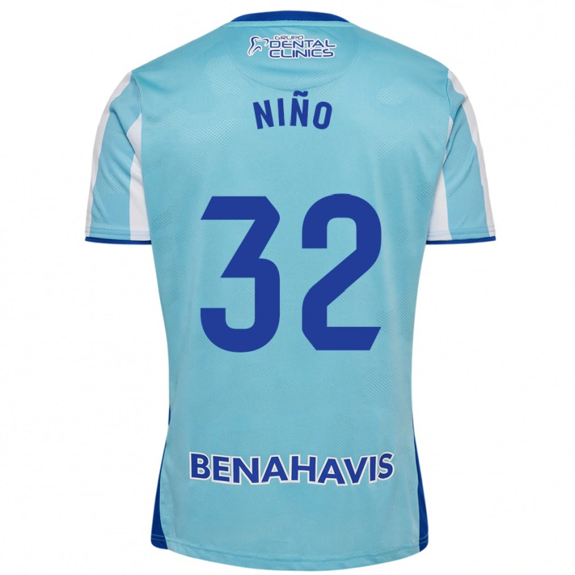 Danxen Femme Maillot Adrián Niño #32 Bleu Ciel Blanc Tenues Domicile 2025/26 T-Shirt