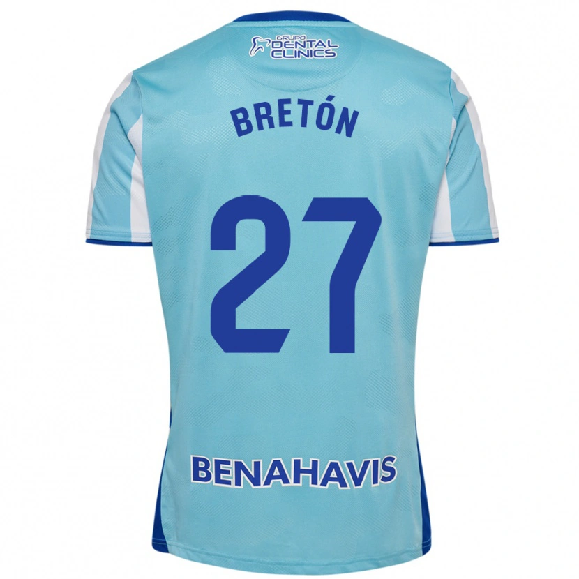 Danxen Femme Maillot Lucas Bretón #27 Bleu Ciel Blanc Tenues Domicile 2025/26 T-Shirt