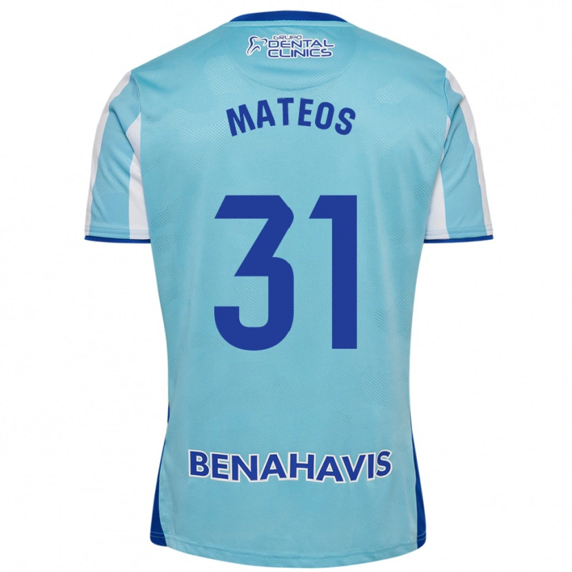 Danxen Femme Maillot Álex Mateos #31 Bleu Ciel Blanc Tenues Domicile 2025/26 T-Shirt