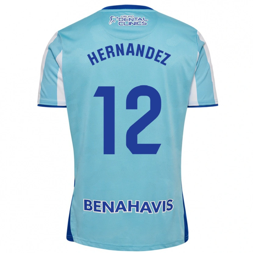 Danxen Femme Maillot Juanma Hernández #12 Bleu Ciel Blanc Tenues Domicile 2025/26 T-Shirt