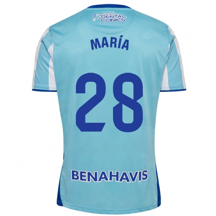 Danxen Femme Maillot María Albacete Pato #28 Bleu Ciel Blanc Tenues Domicile 2025/26 T-Shirt