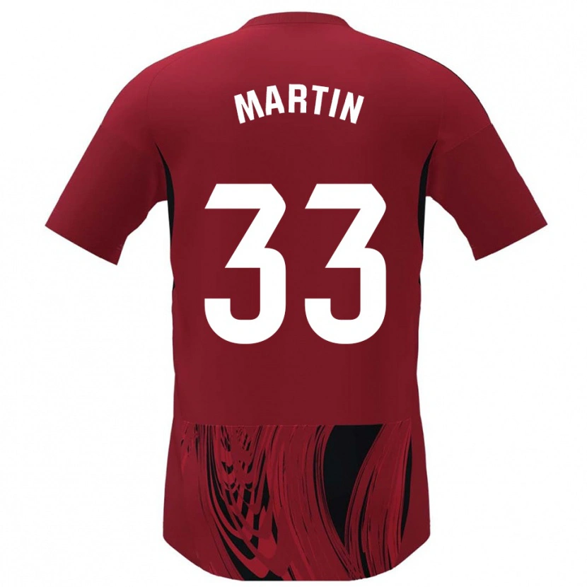 Danxen Femme Maillot Aarón Martin #33 Rouge Noir Tenues Domicile 2025/26 T-Shirt