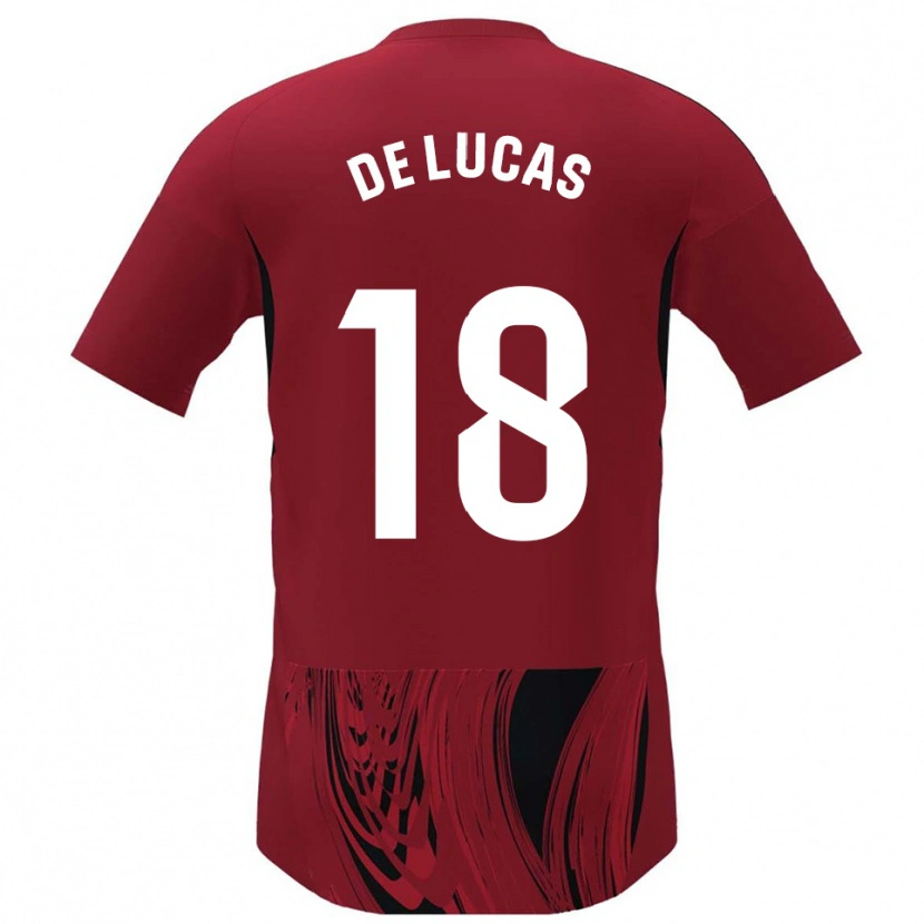 Danxen Femme Maillot Alejandro De Lucas #18 Rouge Noir Tenues Domicile 2025/26 T-Shirt