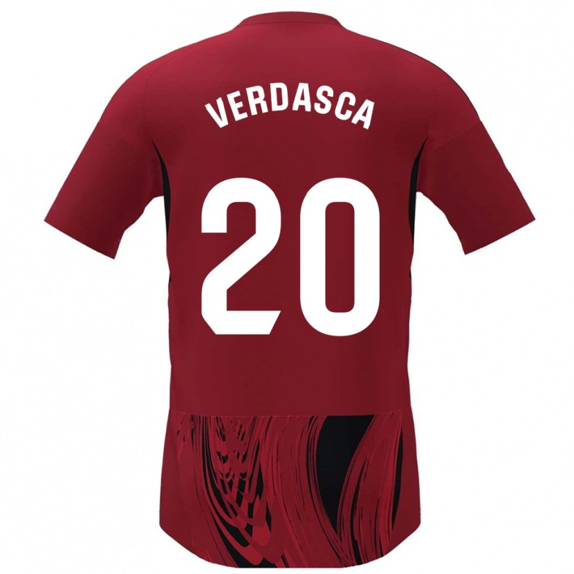 Danxen Femme Maillot Diogo Verdasca #20 Rouge Noir Tenues Domicile 2025/26 T-Shirt